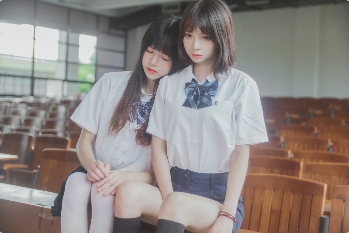 萝莉风COS桜桃喵&疯猫ss-JK百合